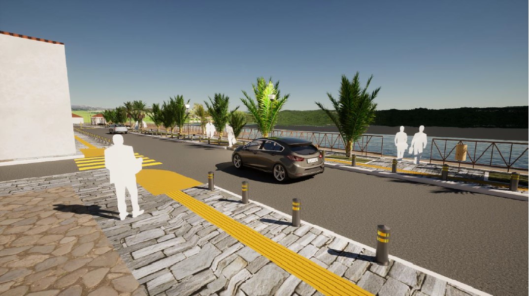 Redevelopment works at the seafront area in Ouranoupoli